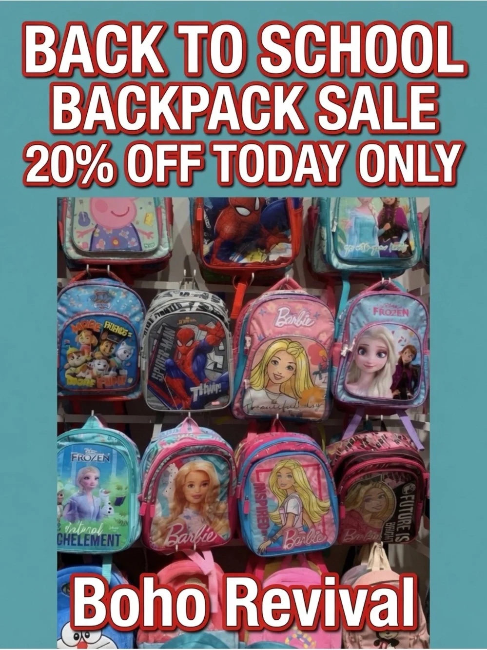 🎒 BACK TO SCHOOL BACKPACK SALE 20% OFF TODAY ONLY!